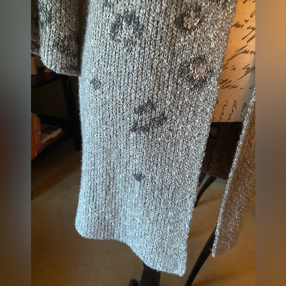 NWT Cupcakes and Cashmere Klein Cardigan Sweater-Tonal gray leopard - Picture 7 of 12